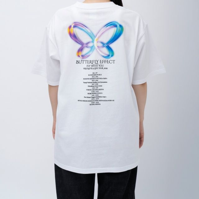 JVKE Tシャツ Butterfly White Tee サイズ XL Jvke Colourful And Butterfly Vintage Retro Women's Oversized