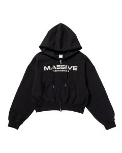 M5V ～EMPIRE CODE～ Cropped W Zip Hoodie/BLACK